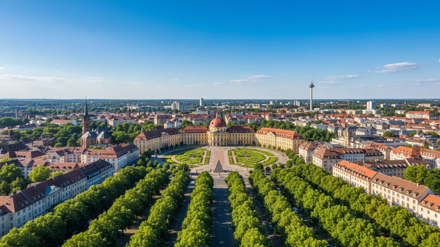 Vue panoramique de Karlsruhe